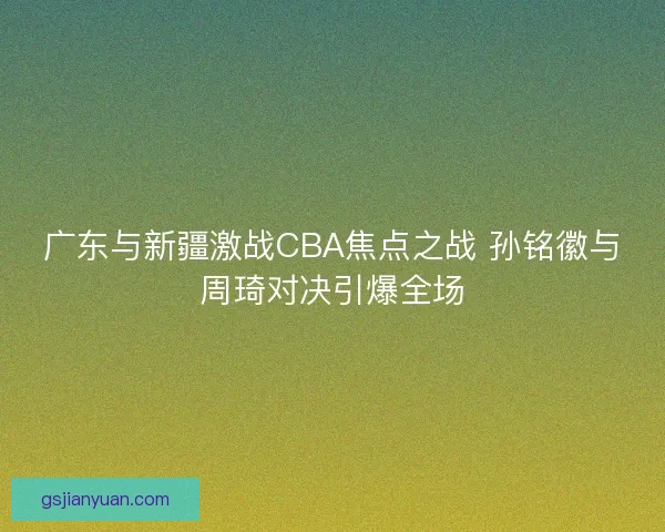 广东与新疆激战CBA焦点之战 孙铭徽与周琦对决引爆全场